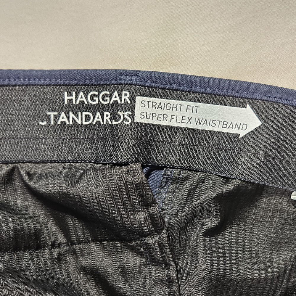 Haggar Standards Mens 38x32 Blue Dress Pants Straight Fit Super Flex Waistband - Picture 5 of 7